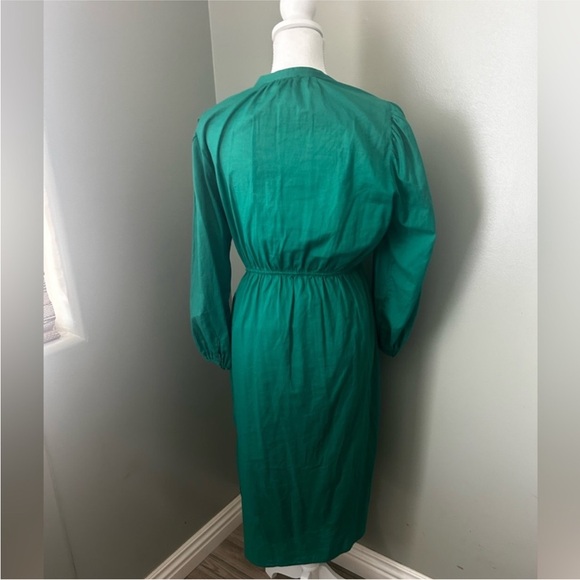 J. Crew Vibrant Green Long Sleeve Dress - Picture 3 of 7